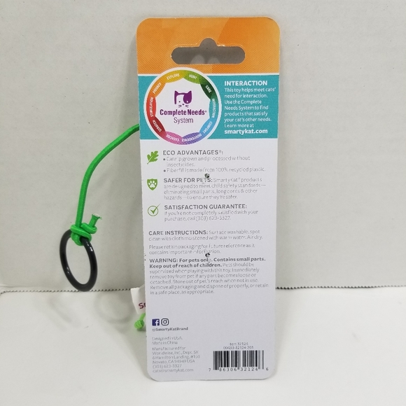 New SmartyKat Bouncy Mouse Catnip Green Frankenstein Monster Cat Toy - Picture 7 of 7